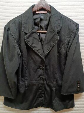Contemporary Edge Womens Black Blazer Suit Jacket Inside N Outside Pockets XL